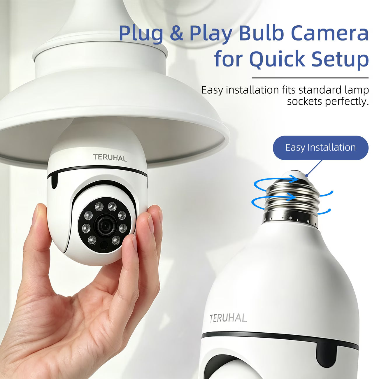 CAMARA ROSCA EDISON IC360 WiFi IC-360 con Visión 360° | Visión Nocturna | Compatible con Alexa y Google