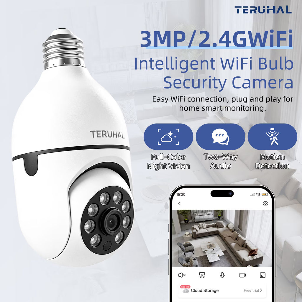 CAMARA ROSCA EDISON IC360 WiFi IC-360 con Visión 360° | Visión Nocturna | Compatible con Alexa y Google